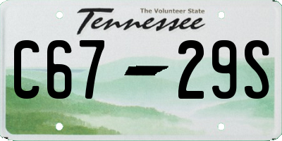TN license plate C6729S