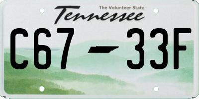 TN license plate C6733F
