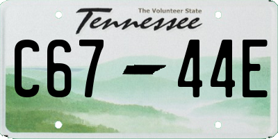 TN license plate C6744E
