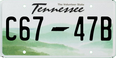 TN license plate C6747B