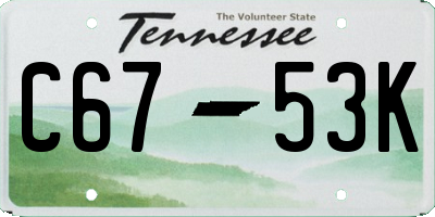 TN license plate C6753K