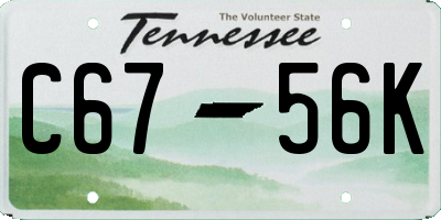 TN license plate C6756K