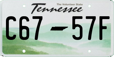 TN license plate C6757F