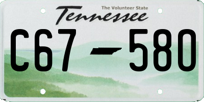 TN license plate C6758O