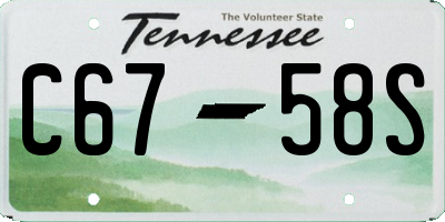 TN license plate C6758S