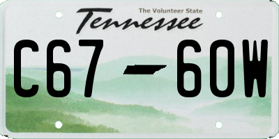 TN license plate C6760W