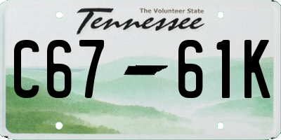 TN license plate C6761K