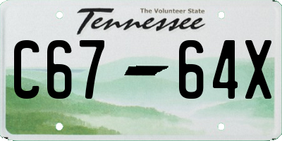 TN license plate C6764X