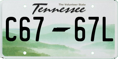 TN license plate C6767L