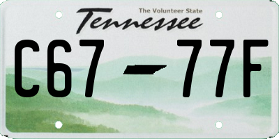 TN license plate C6777F
