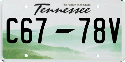 TN license plate C6778V