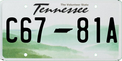 TN license plate C6781A
