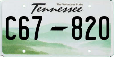 TN license plate C6782O