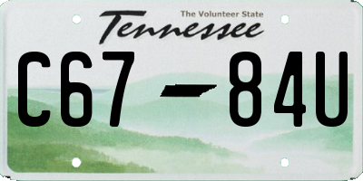 TN license plate C6784U