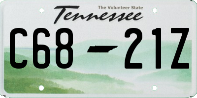 TN license plate C6821Z