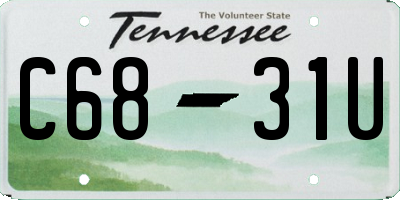TN license plate C6831U