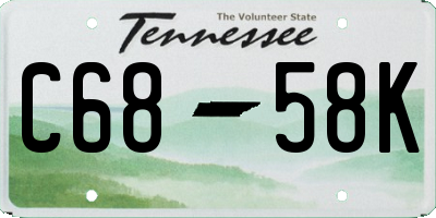 TN license plate C6858K