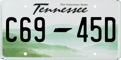 TN license plate C6945D