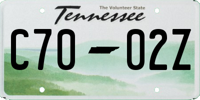 TN license plate C7002Z