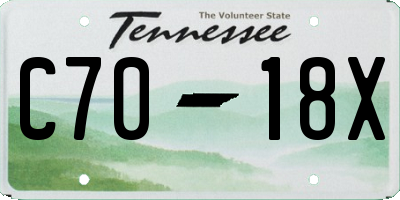 TN license plate C7018X