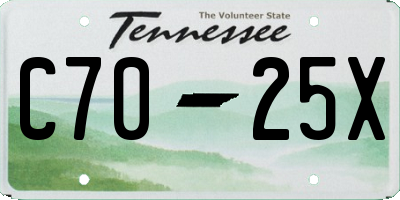 TN license plate C7025X