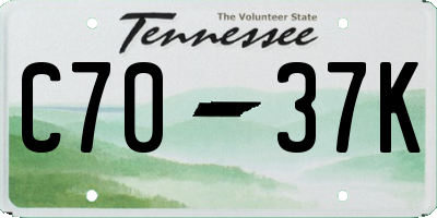 TN license plate C7037K