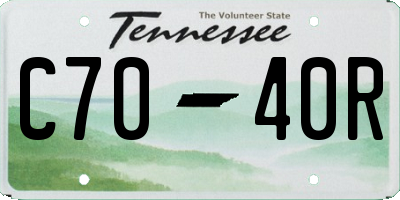 TN license plate C7040R