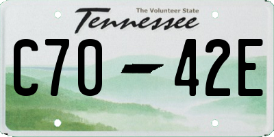 TN license plate C7042E