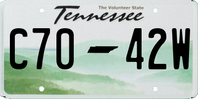 TN license plate C7042W