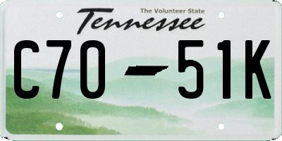 TN license plate C7051K