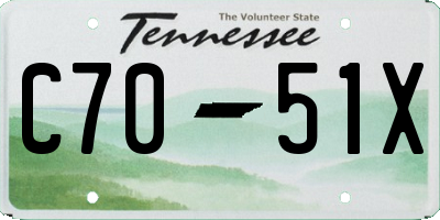 TN license plate C7051X