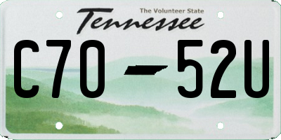 TN license plate C7052U