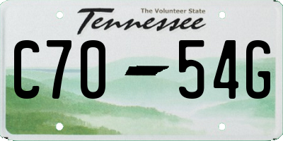 TN license plate C7054G