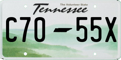 TN license plate C7055X