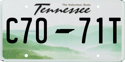TN license plate C7071T