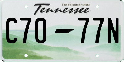 TN license plate C7077N