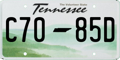 TN license plate C7085D