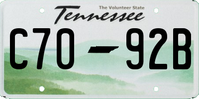 TN license plate C7092B