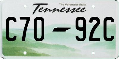 TN license plate C7092C