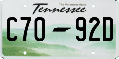TN license plate C7092D