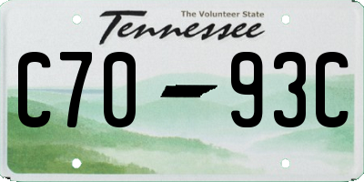 TN license plate C7093C