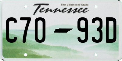 TN license plate C7093D