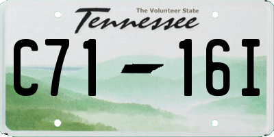 TN license plate C7116I