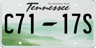 TN license plate C7117S