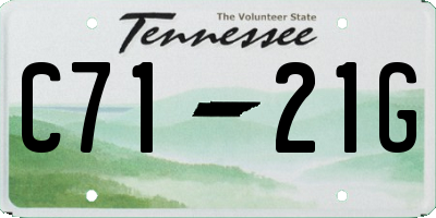 TN license plate C7121G