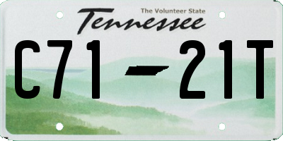 TN license plate C7121T