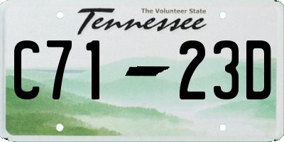 TN license plate C7123D