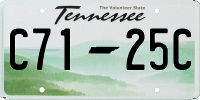 TN license plate C7125C
