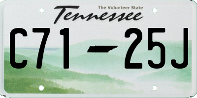 TN license plate C7125J