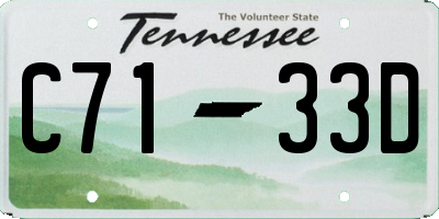 TN license plate C7133D